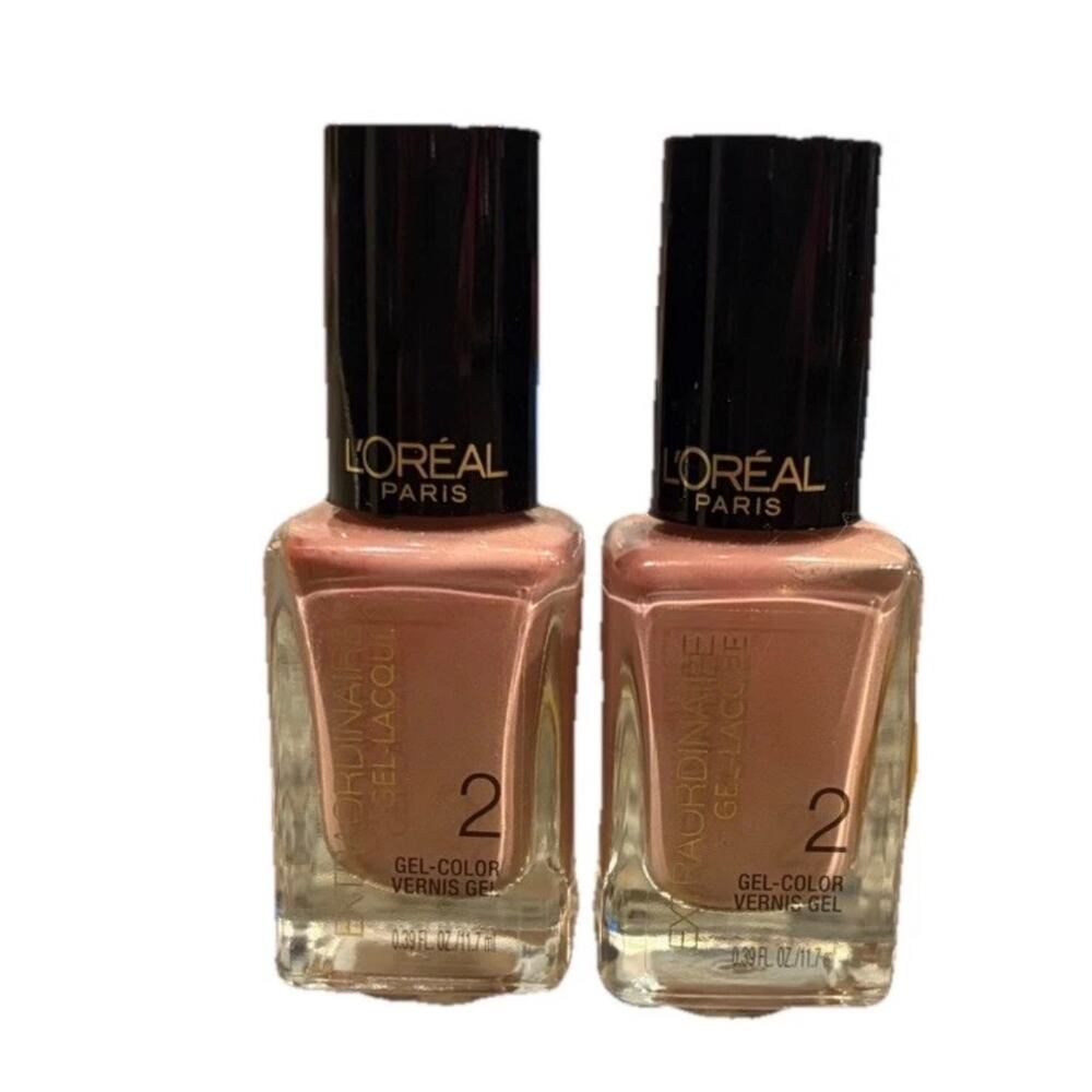 L’Oreal Extraordinary Gel Lacque 702 Miss Luster Nail Polish 0.39oz Lot Of 2 NEW